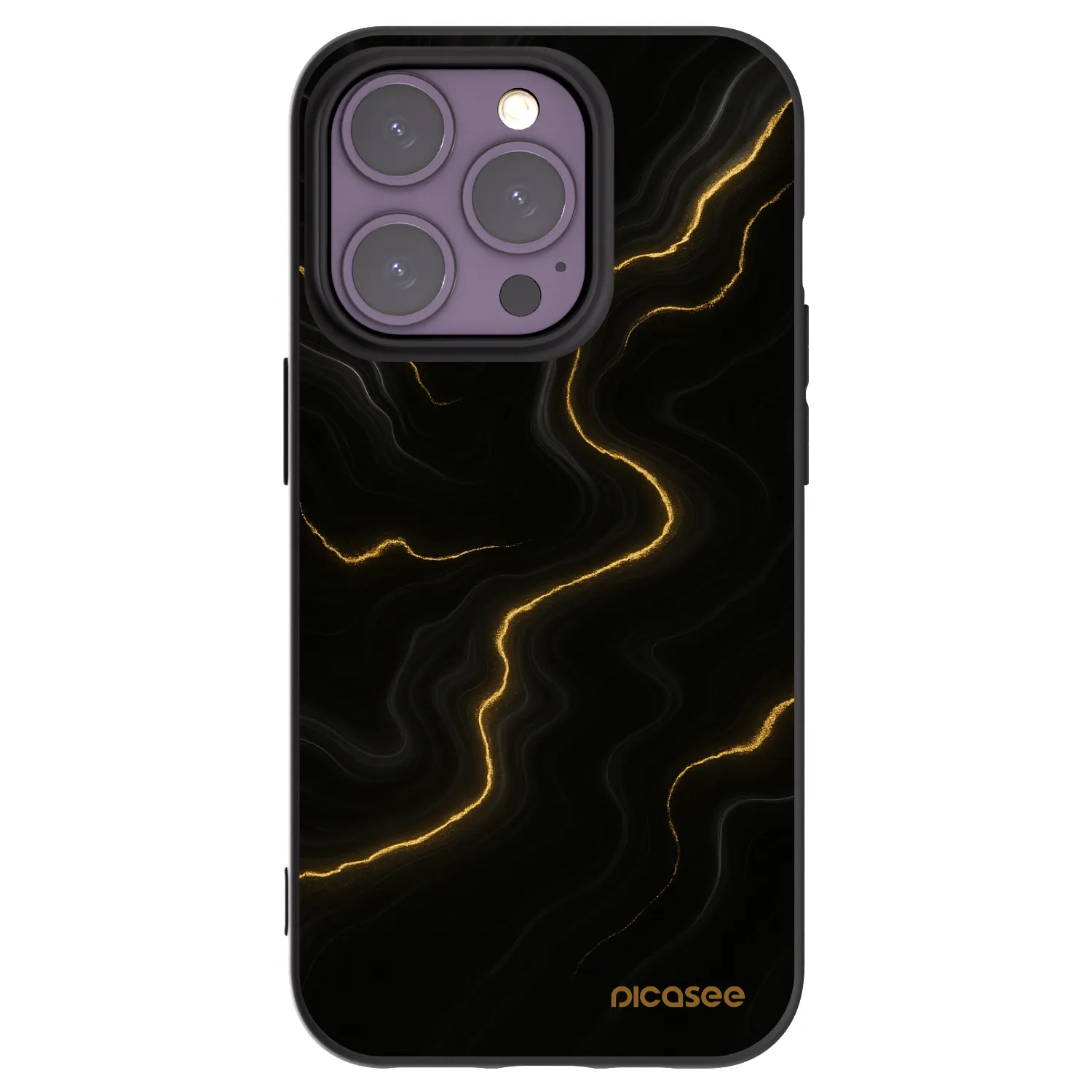 Picasee silikonowe czarne etui na Apple iPhone 14 Pro - Thunder