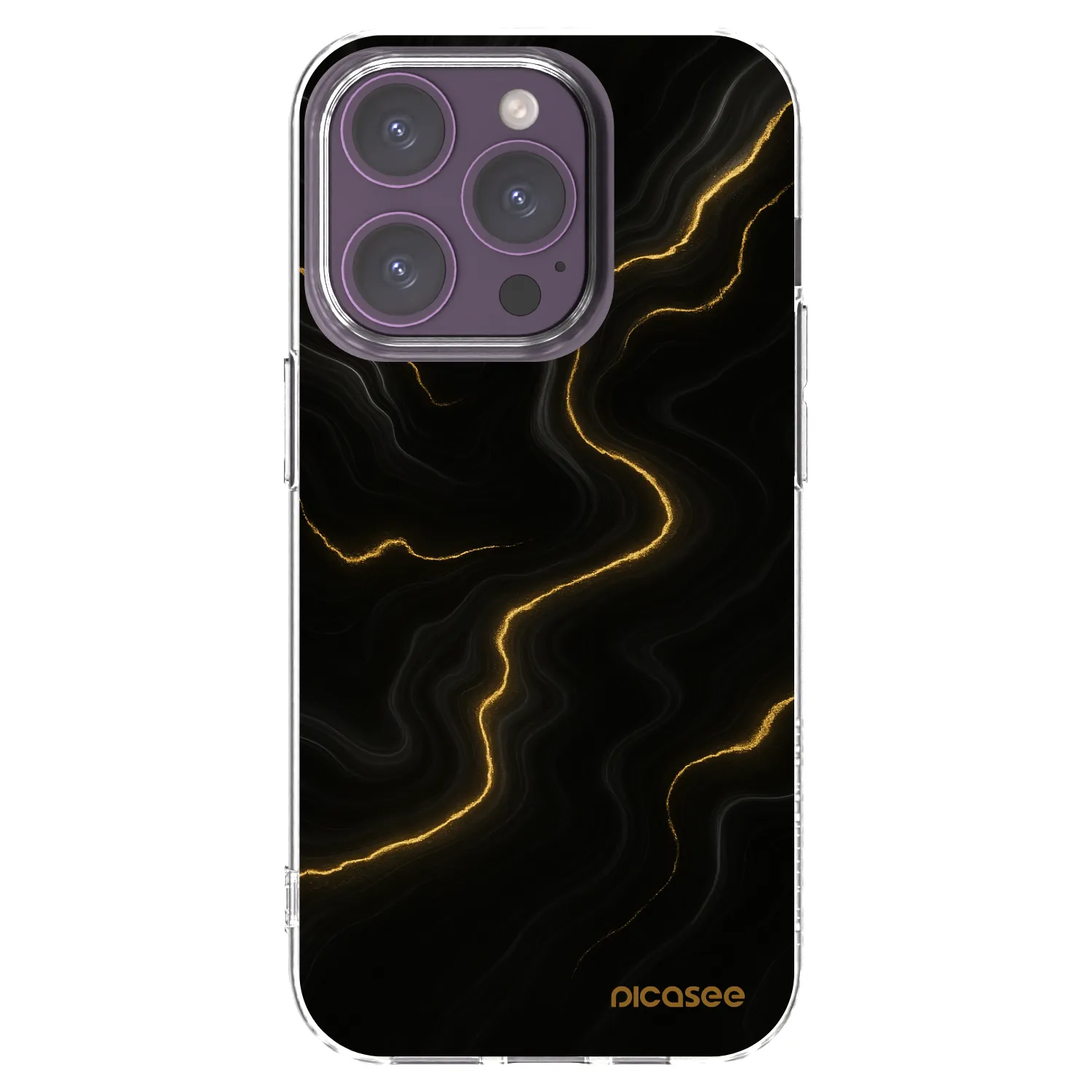 Picasee silikonowe przeźroczyste etui na Apple iPhone 14 Pro - Thunder