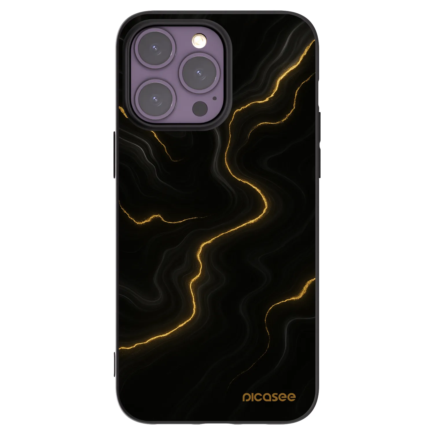 Picasee silikonowe czarne etui na Apple iPhone 14 Pro Max - Thunder