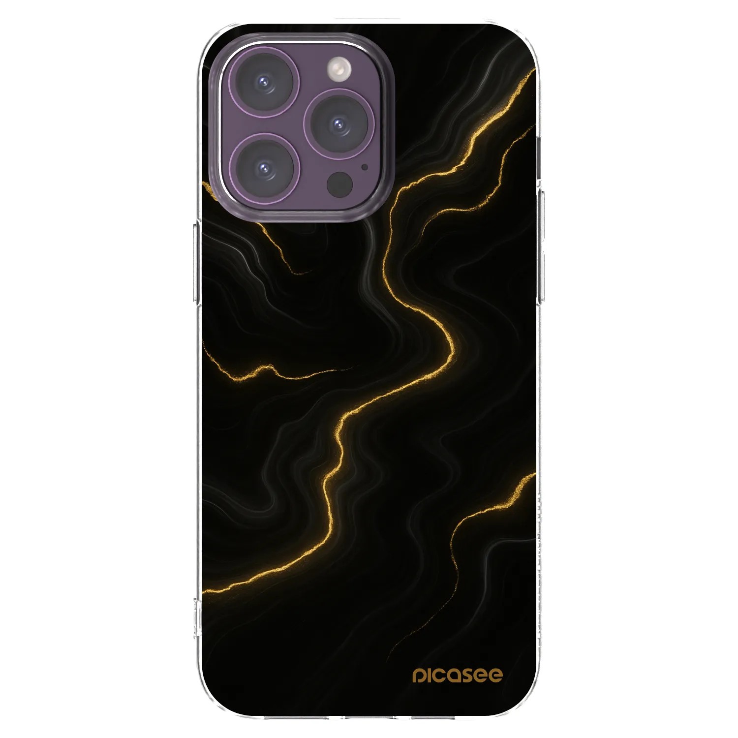 Picasee silikonowe przeźroczyste etui na Apple iPhone 14 Pro Max - Thunder