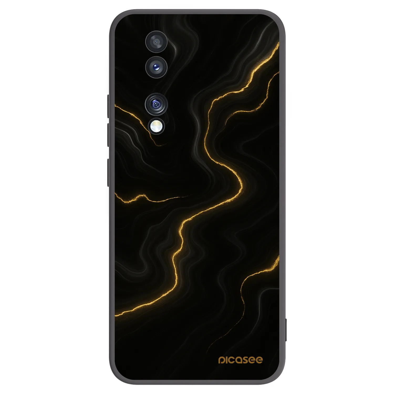 Picasee silikonowe czarne etui na Honor 70 - Thunder