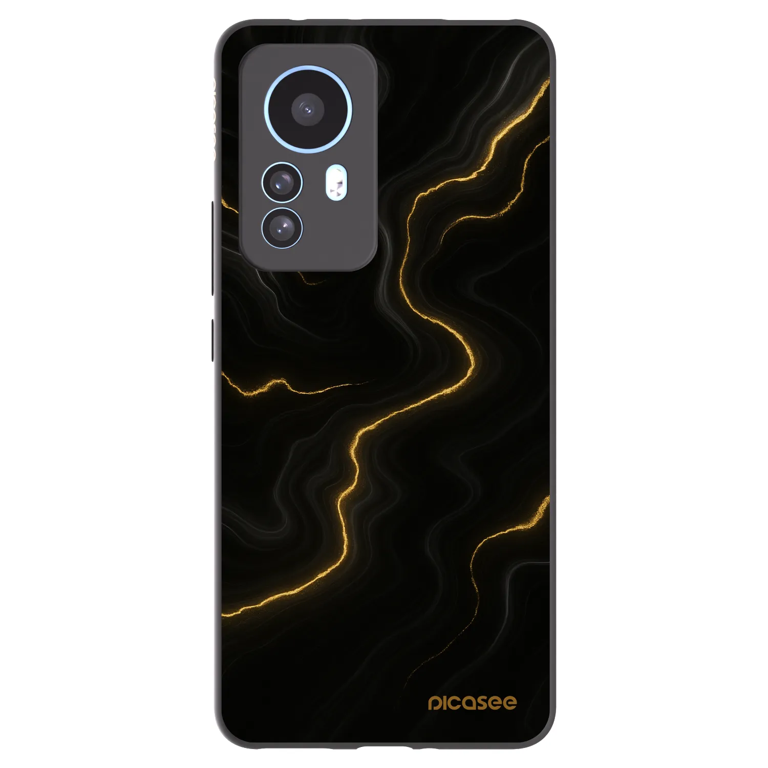 Picasee silikonowe czarne etui na Xiaomi 12T Pro - Thunder