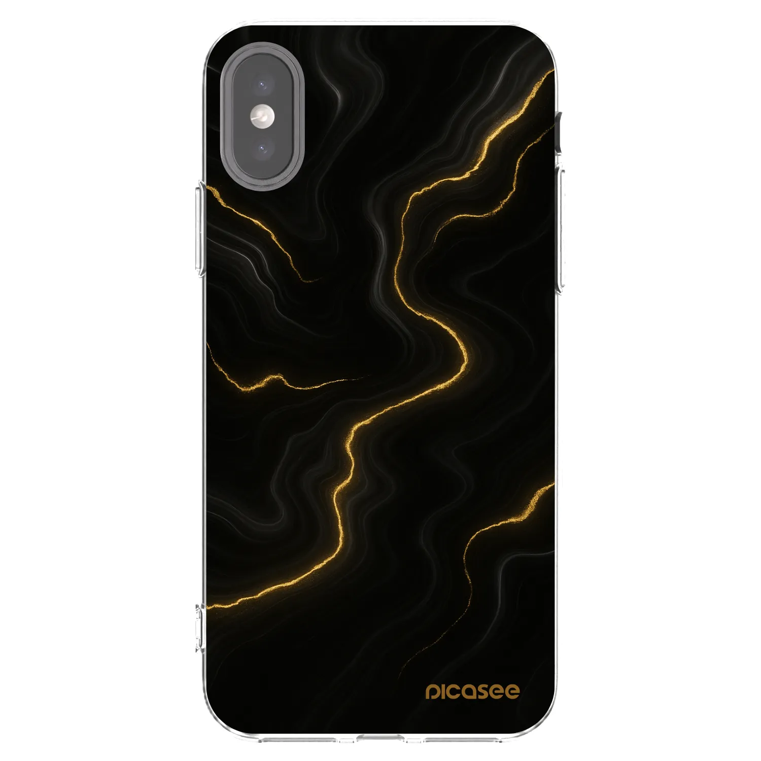 Picasee silikonowe przeźroczyste etui na Apple iPhone X/XS - Thunder