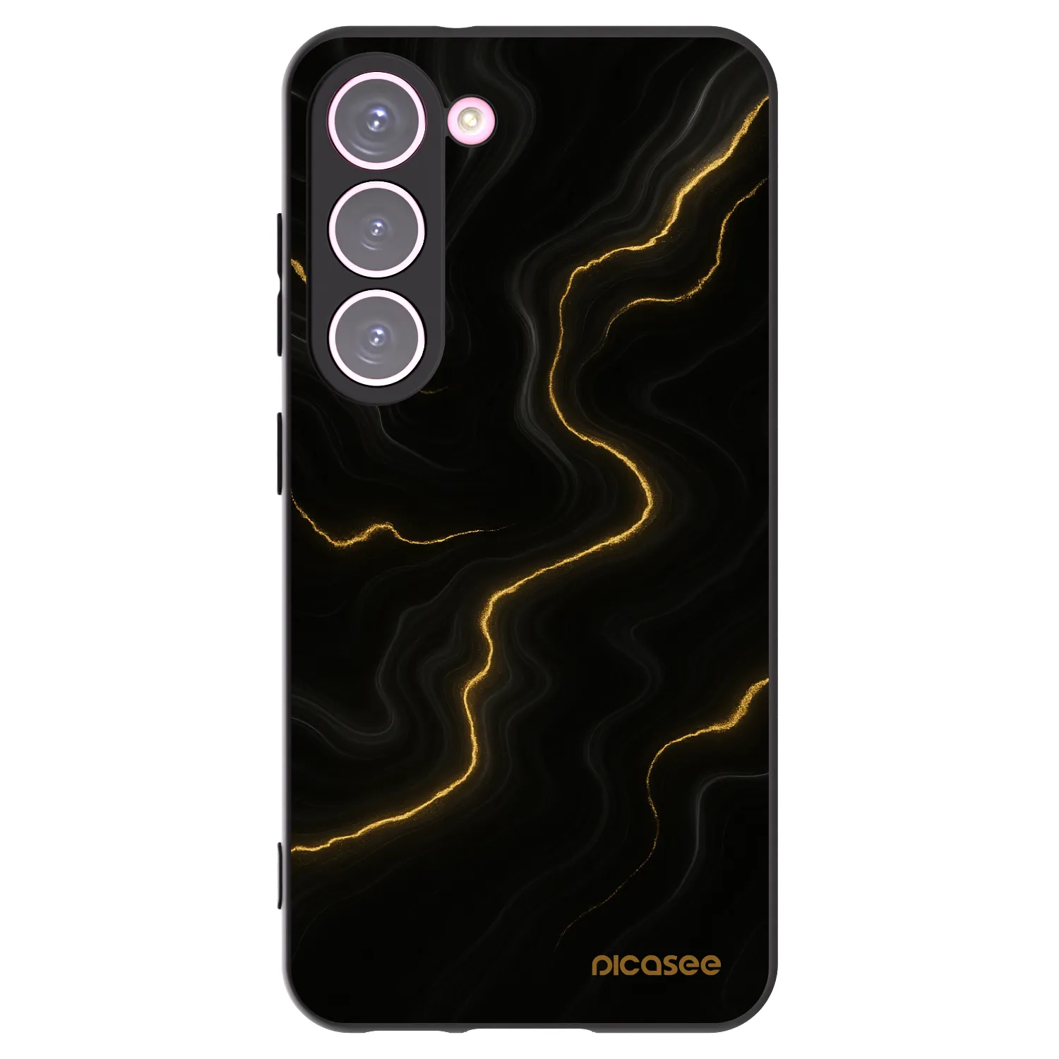 Picasee silikonowe czarne etui na Samsung Galaxy S23 5G - Thunder