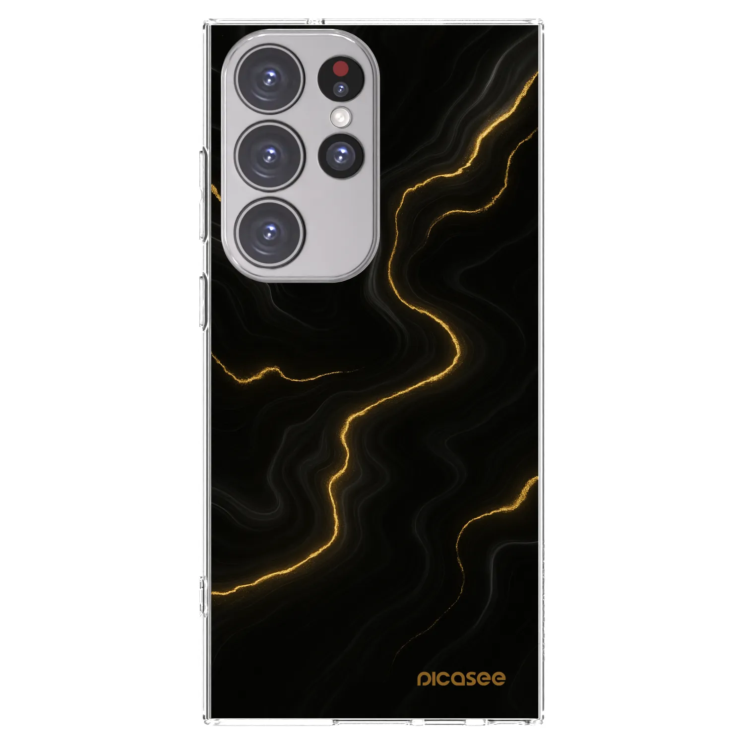 Picasee silikonowe przeźroczyste etui na Samsung Galaxy S23 Ultra 5G - Thunder