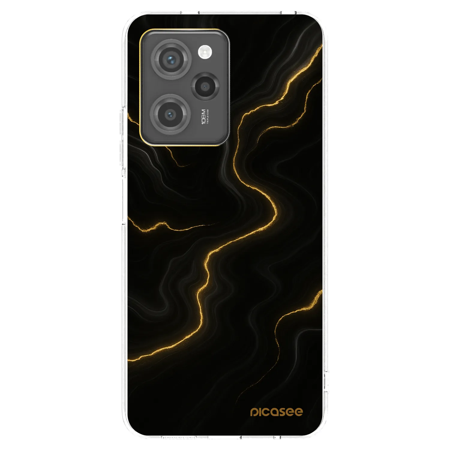 Picasee silikonowe czarne etui na Xiaomi Poco X5 Pro - Thunder