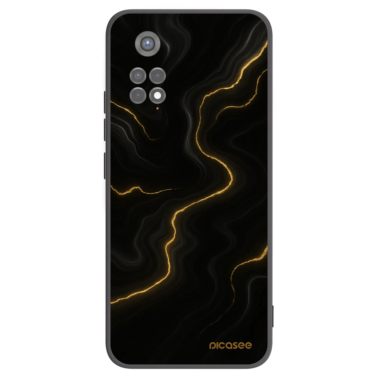 Picasee silikonowe czarne etui na Xiaomi Redmi Note 11S 5G - Thunder