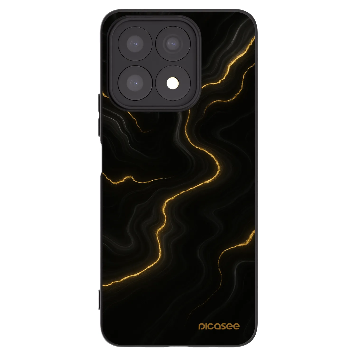 Picasee silikonowe czarne etui na Honor X8a - Thunder