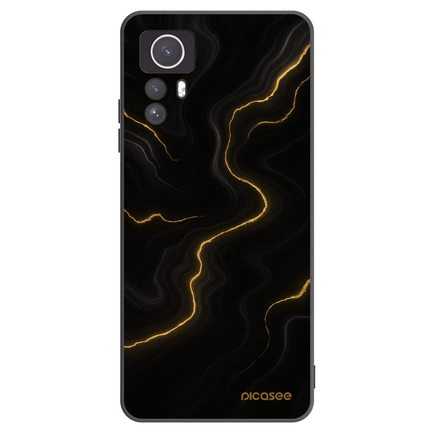 Picasee silikonowe czarne etui na Xiaomi Redmi Note 12S - Thunder