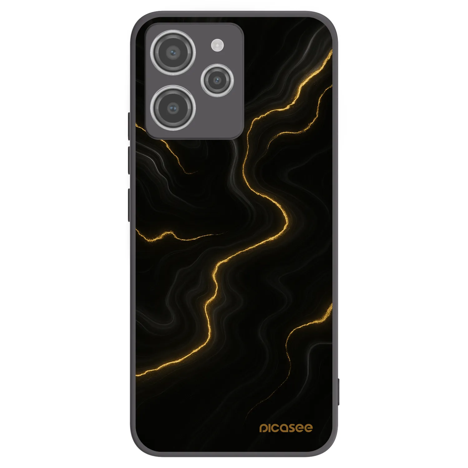 Picasee silikonowe czarne etui na Xiaomi Redmi 12 4G - Thunder