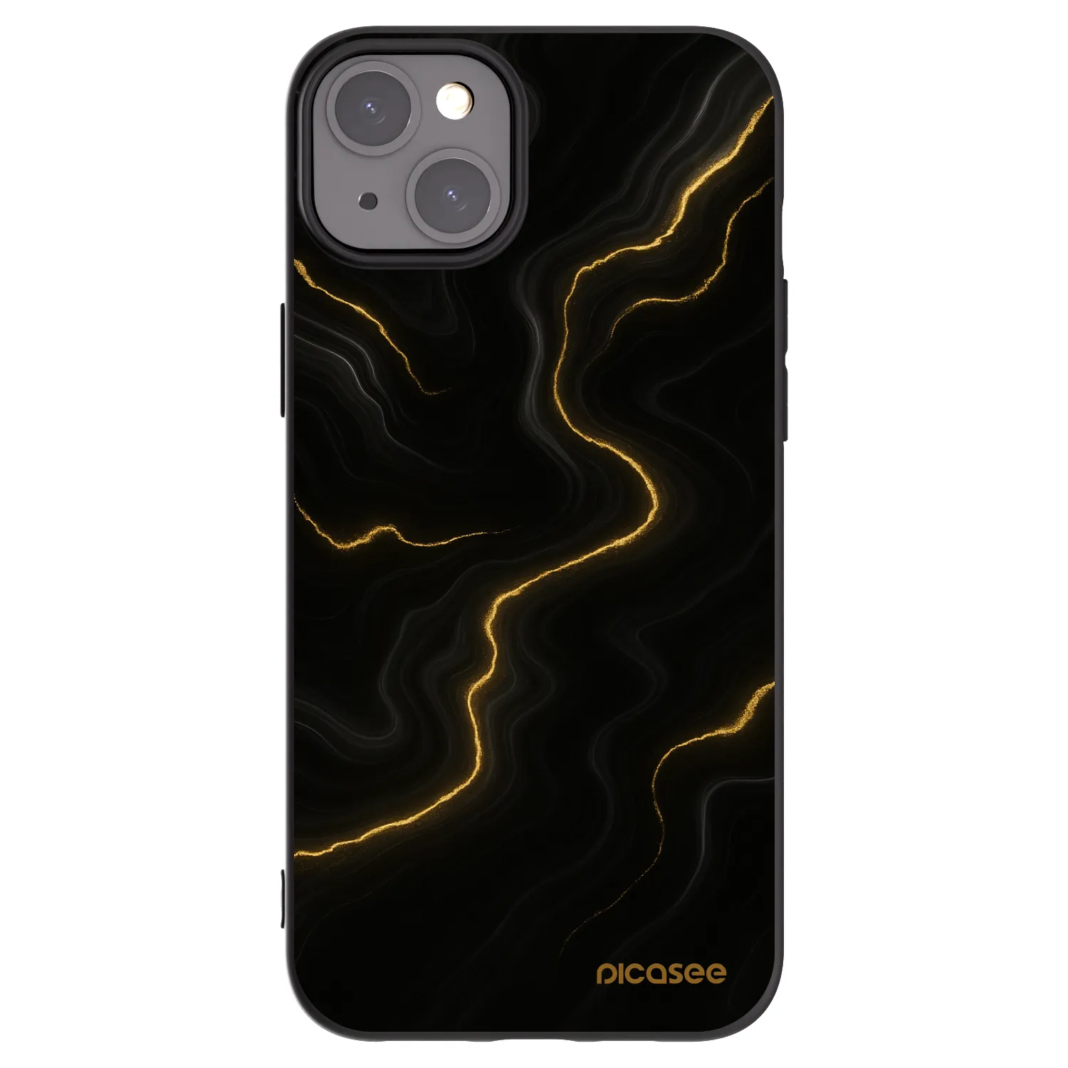 Picasee silikonowe czarne etui na Apple iPhone 15 Plus - Thunder