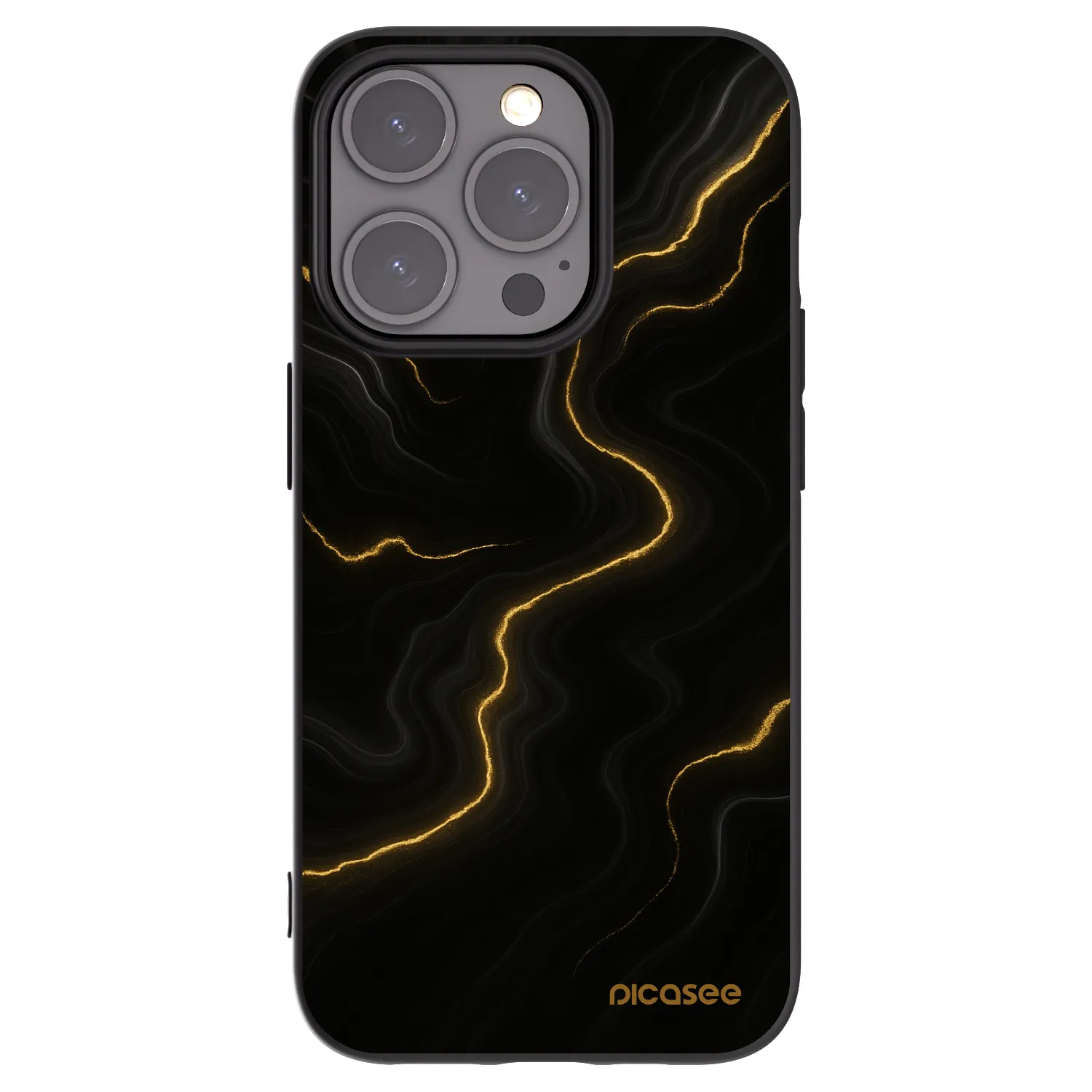 Picasee silikonowe czarne etui na Apple iPhone 15 Pro - Thunder