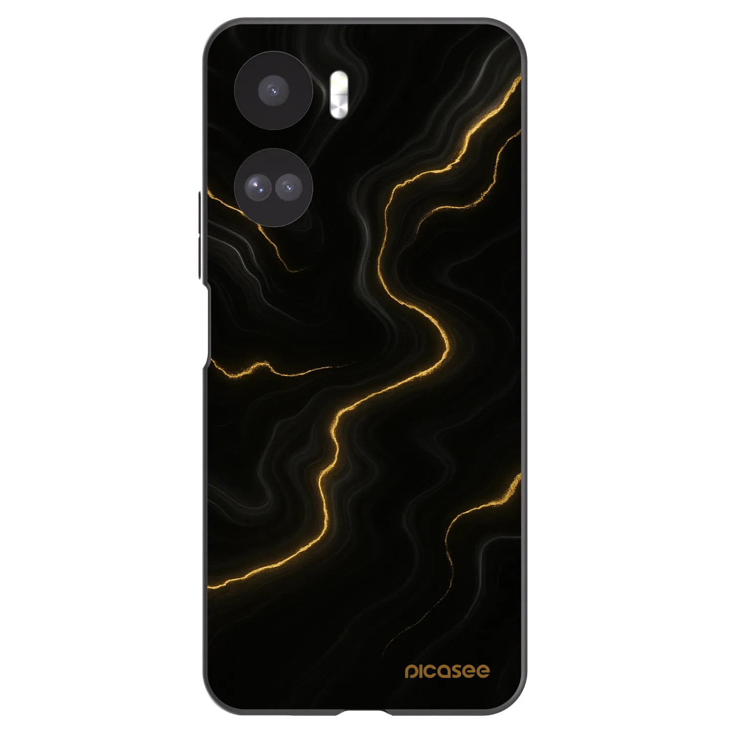 Picasee silikonowe czarne etui na Honor 90 Lite 5G - Thunder