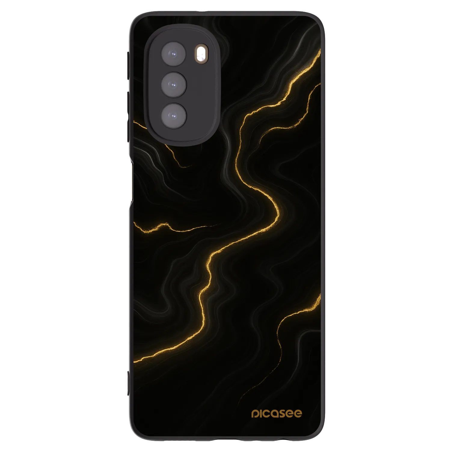 Picasee silikonowe czarne etui na Motorola Moto G51 - Thunder
