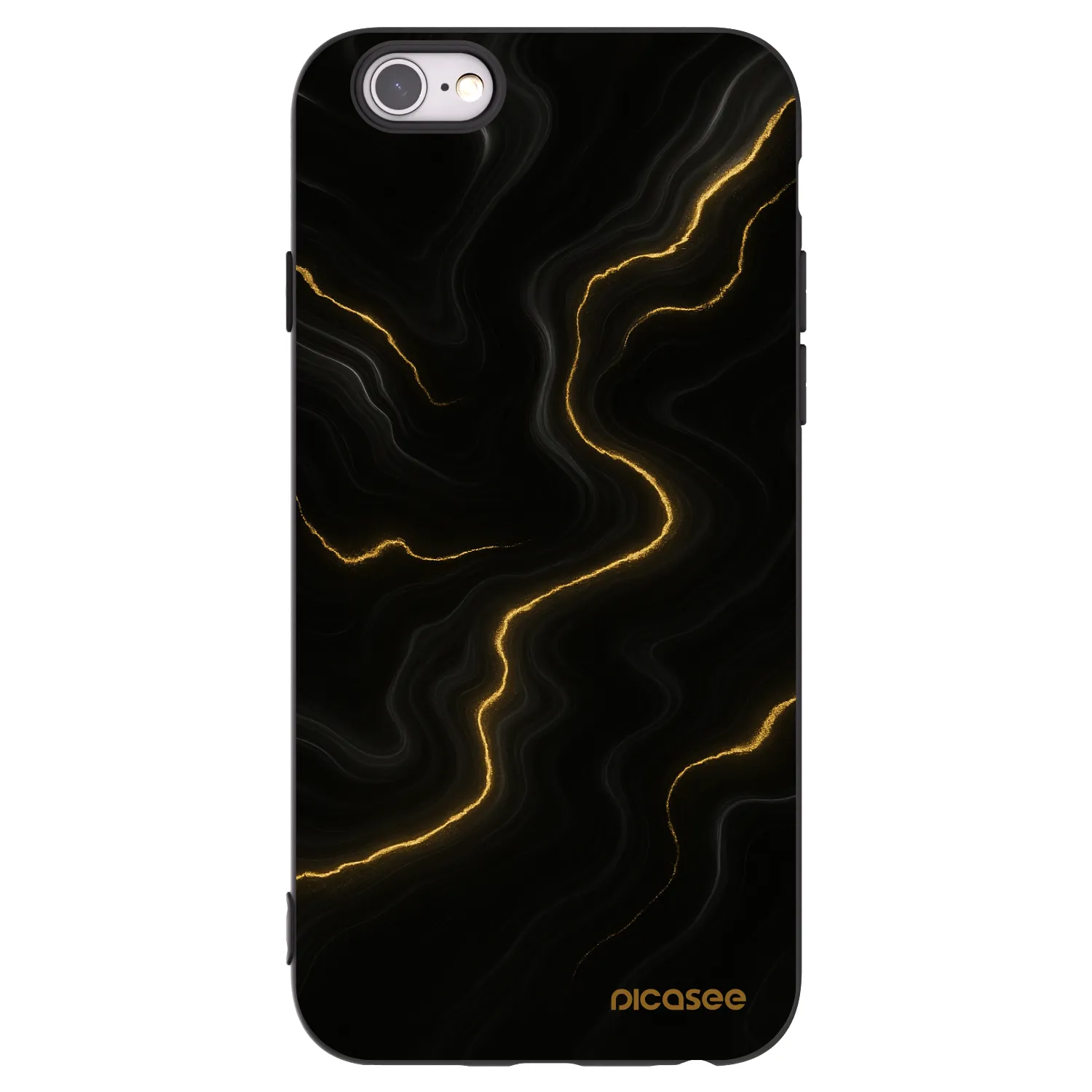 Picasee silikonowe czarne etui na Apple iPhone 6/6S - Thunder