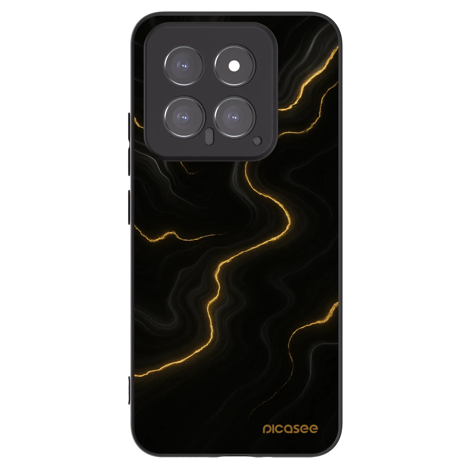 Picasee silikonowe czarne etui na Xiaomi 14 - Thunder