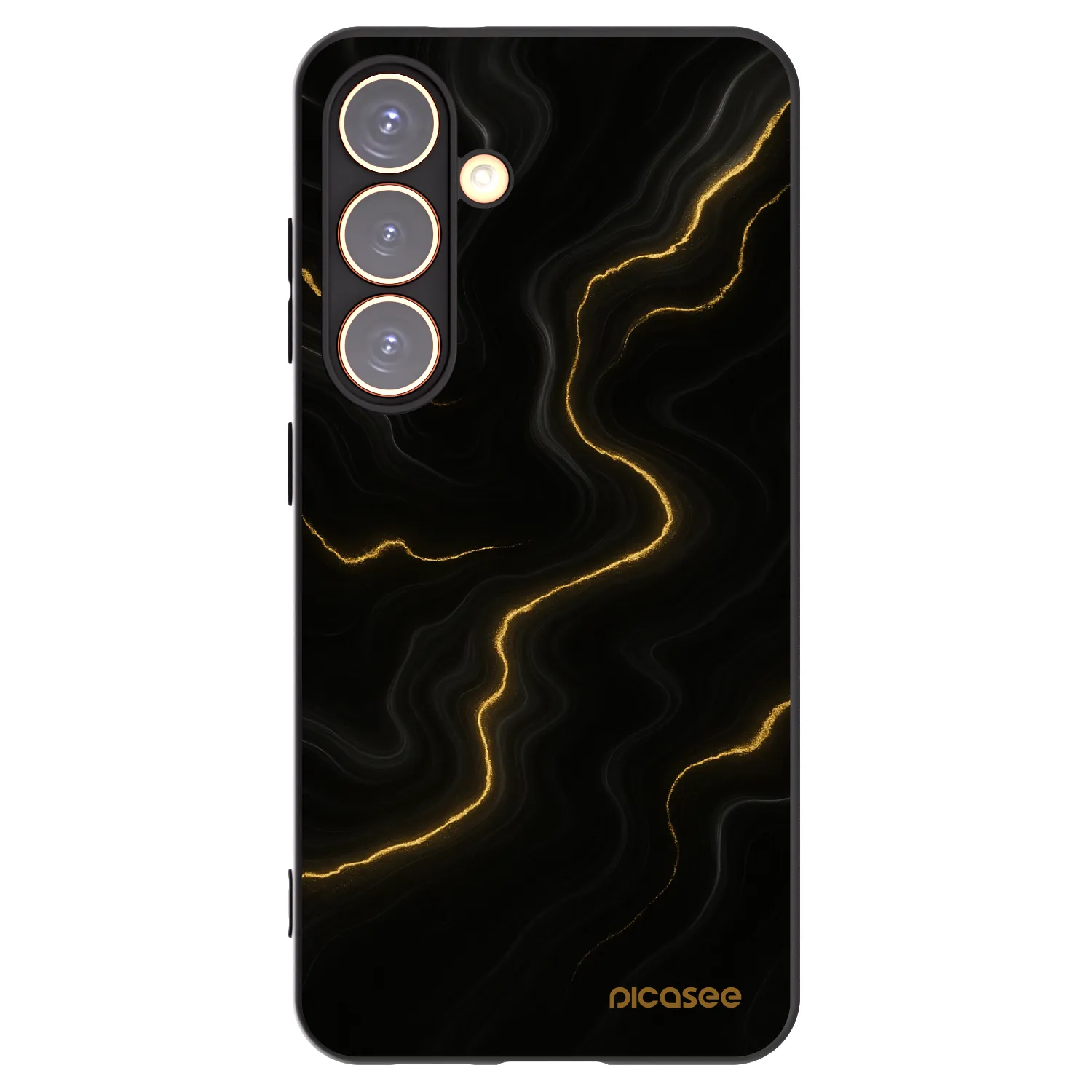 Picasee silikonowe czarne etui na Samsung Galaxy S24 S921B 5G - Thunder