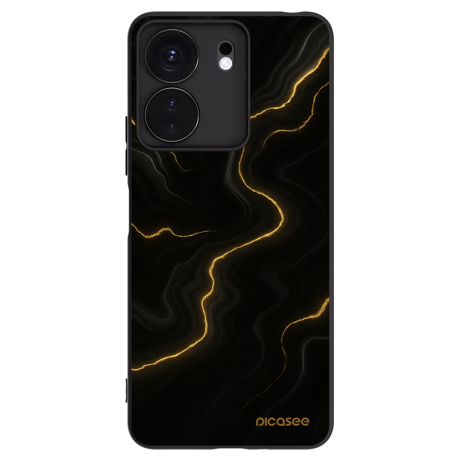 Picasee silikonowe czarne etui na Xiaomi Redmi 13C 4G - Thunder
