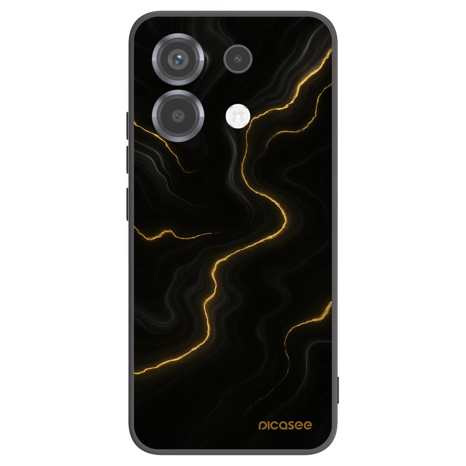 Picasee silikonowe czarne etui na Xiaomi Poco X6 - Thunder