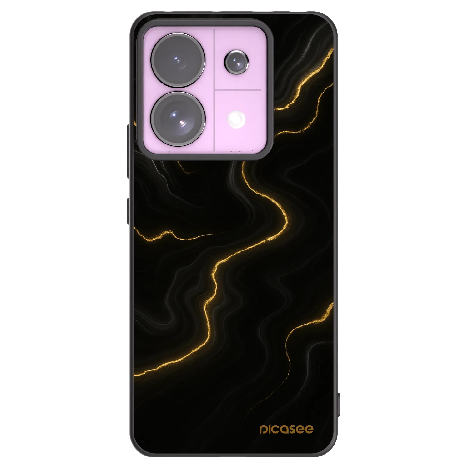 Picasee silikonowe czarne etui na Xiaomi Redmi Note 13 Pro 5G - Thunder