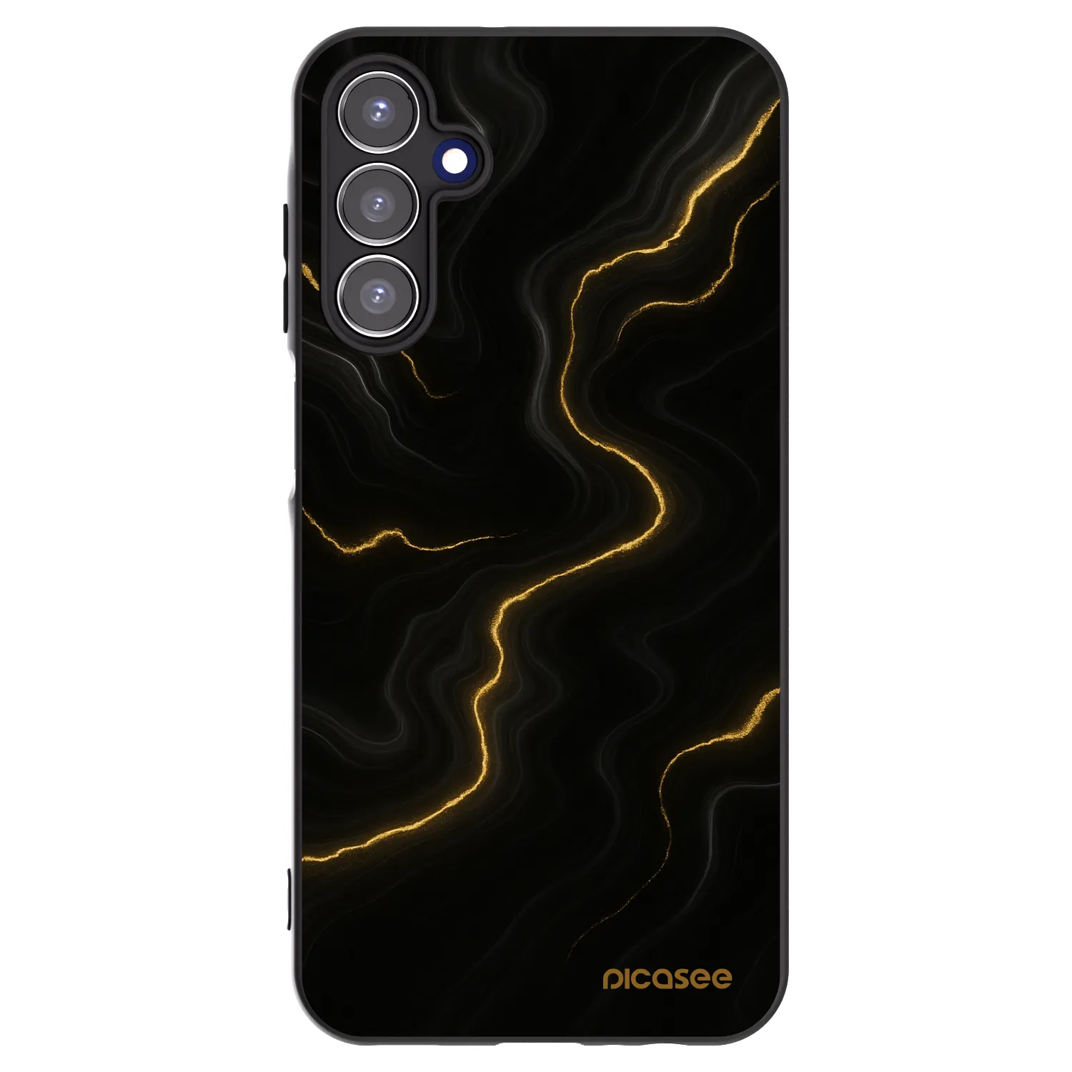 Picasee silikonowe czarne etui na Samsung Galaxy A15 A156B 5G - Thunder