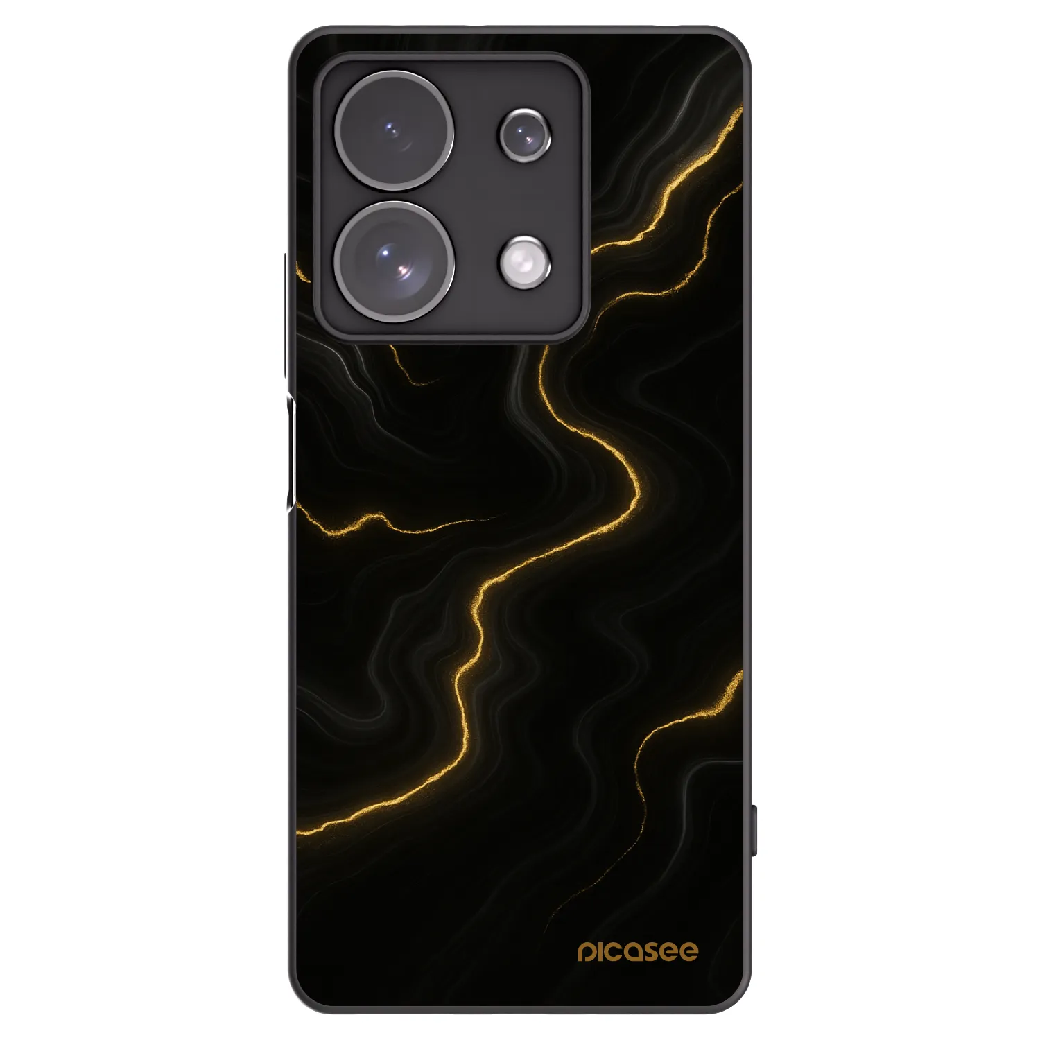 Picasee silikonowe czarne etui na Xiaomi Redmi Note 13 Pro 4G - Thunder