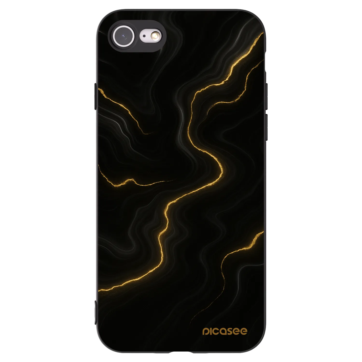 Picasee silikonowe czarne etui na Apple iPhone 8 - Thunder