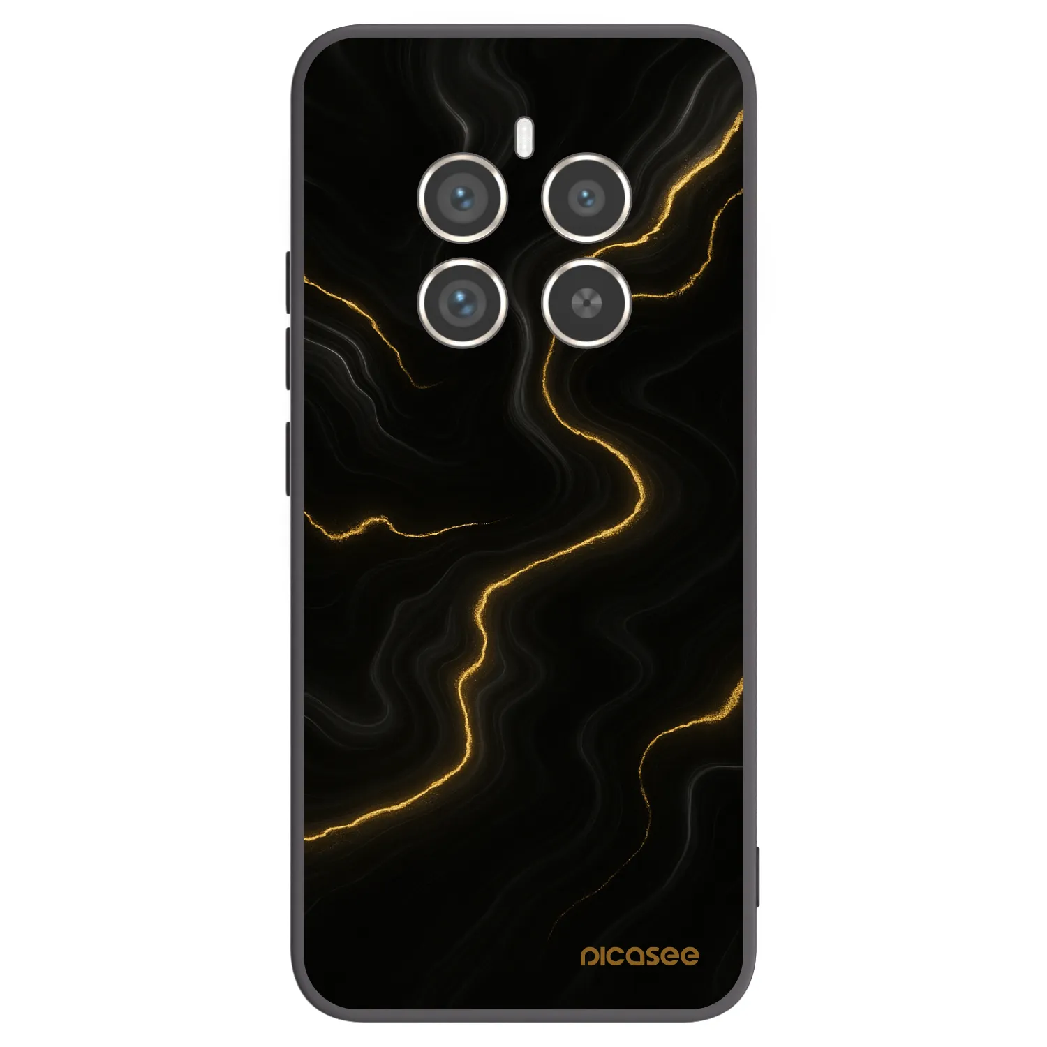 Picasee silikonowe czarne etui na Realme 12 Pro 5G - Thunder