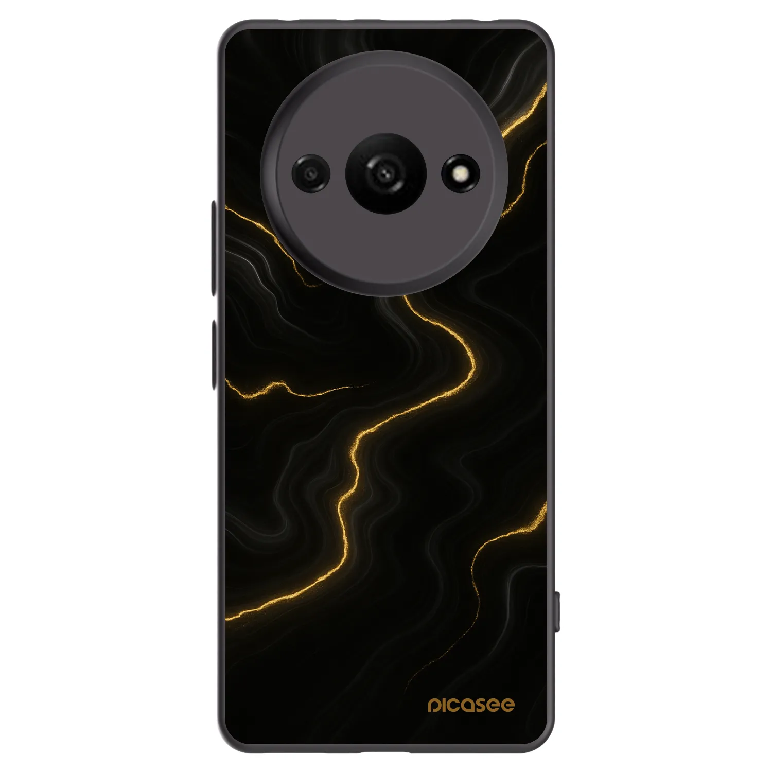 Picasee silikonowe czarne etui na Xiaomi Redmi A3 - Thunder