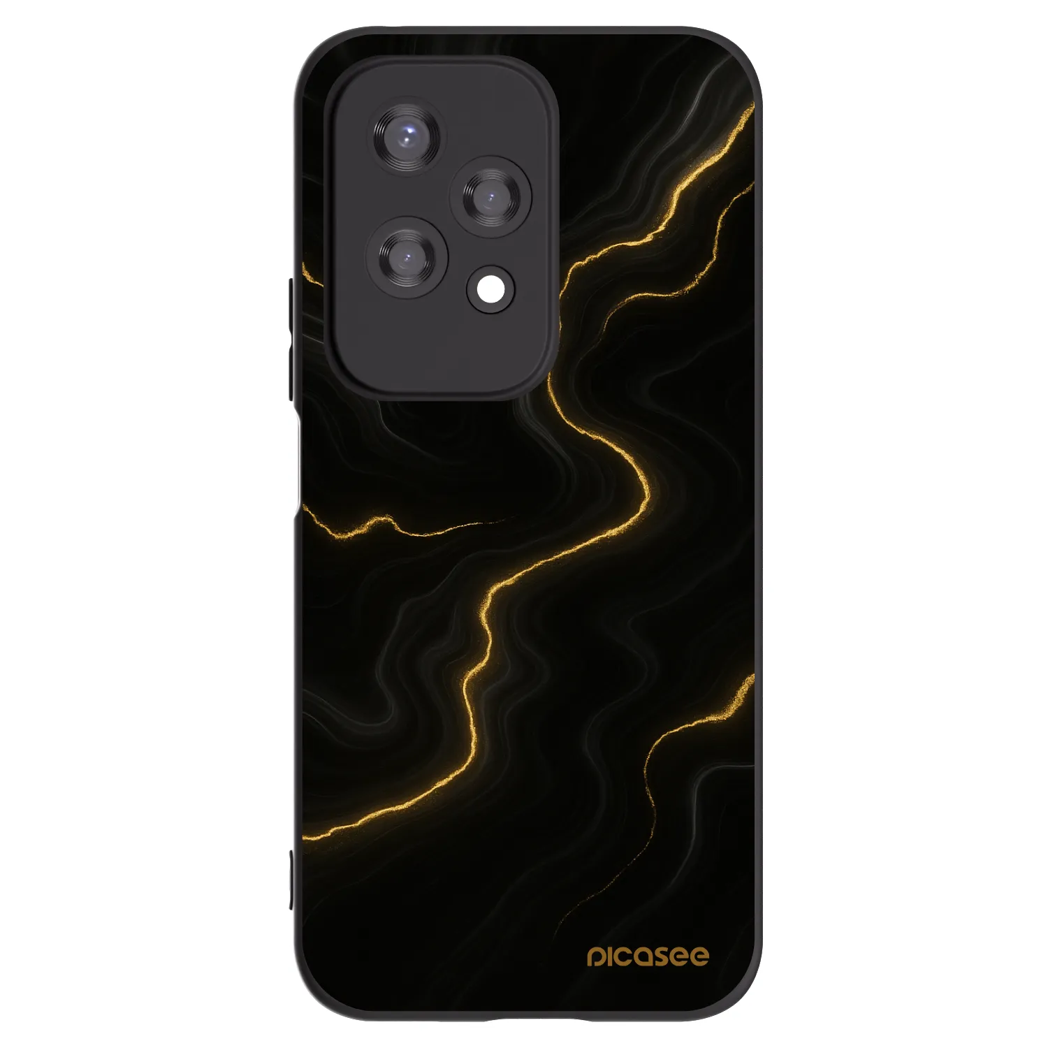 Picasee silikonowe czarne etui na Honor 200 Lite - Thunder
