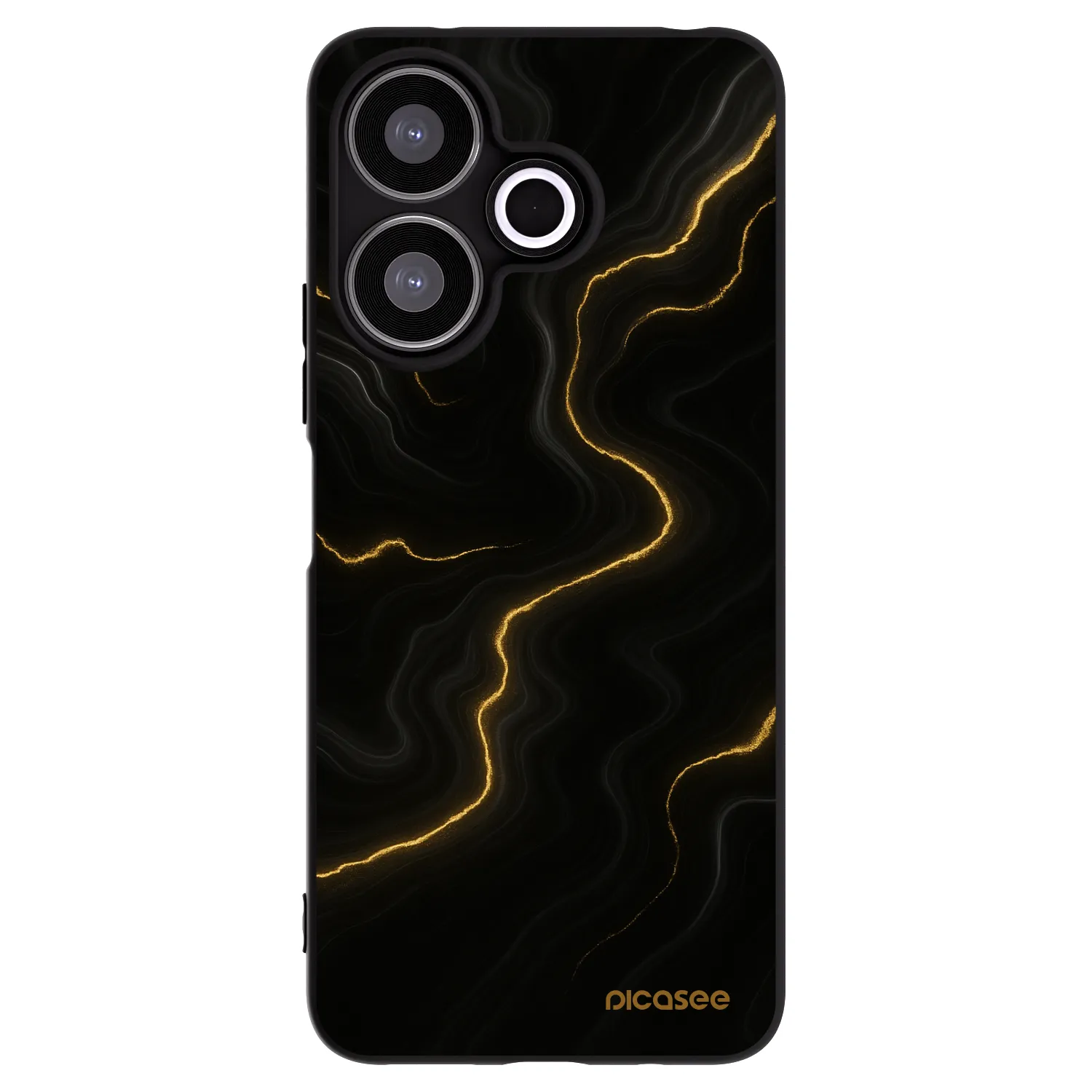 Picasee silikonowe czarne etui na Xiaomi Redmi 13 4G - Thunder