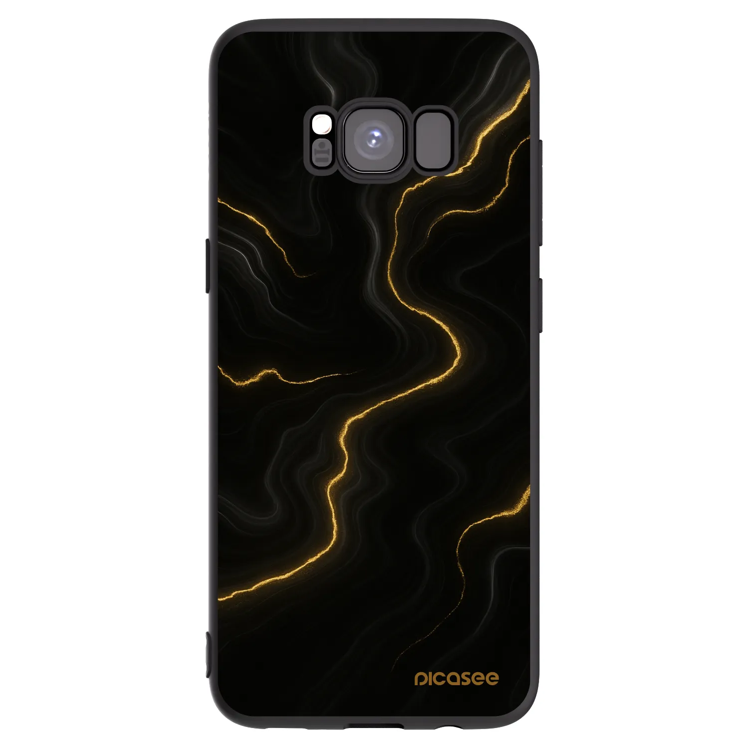 Picasee silikonowe czarne etui na Samsung Galaxy S8 G950F - Thunder