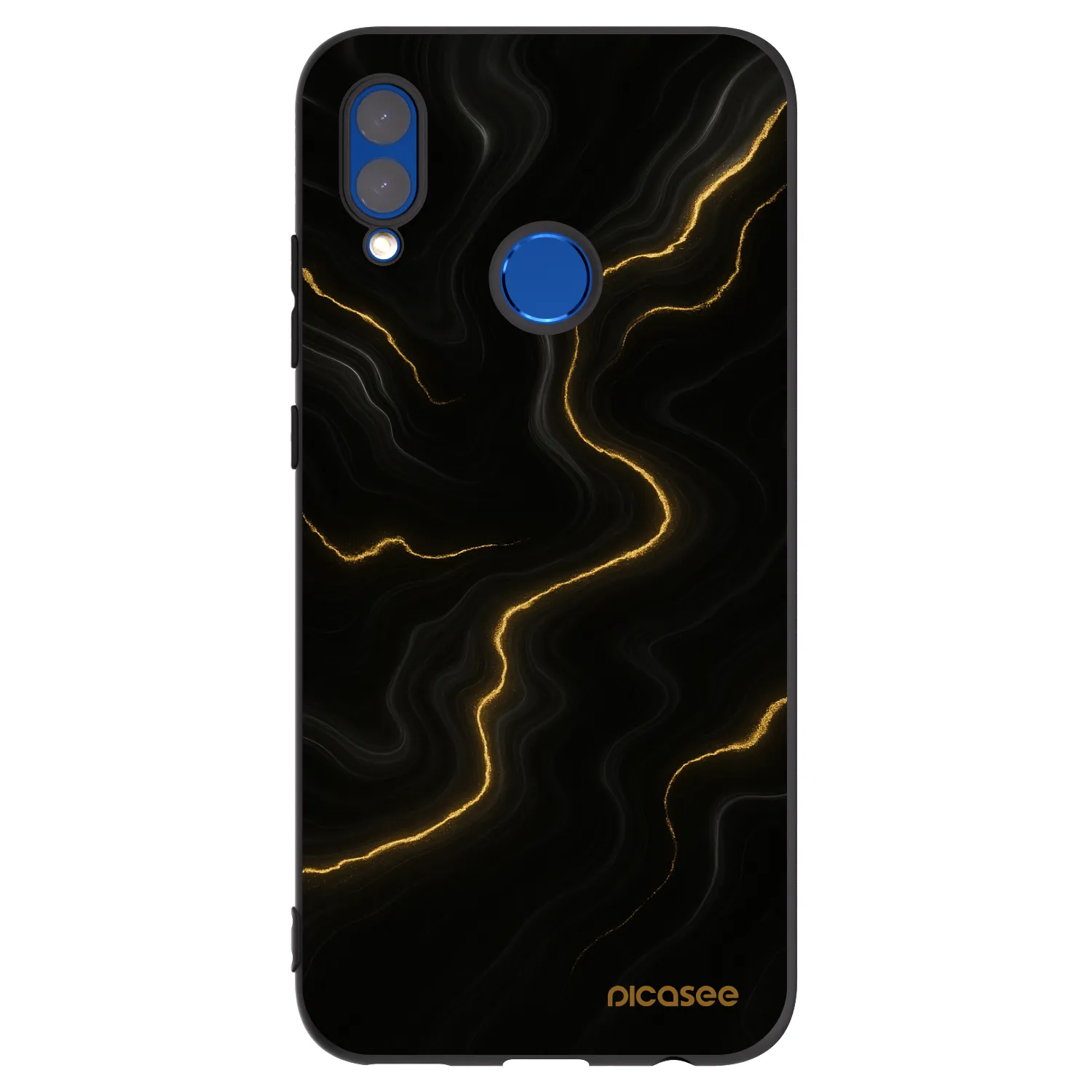 Picasee silikonowe czarne etui na Honor 10 Lite - Thunder