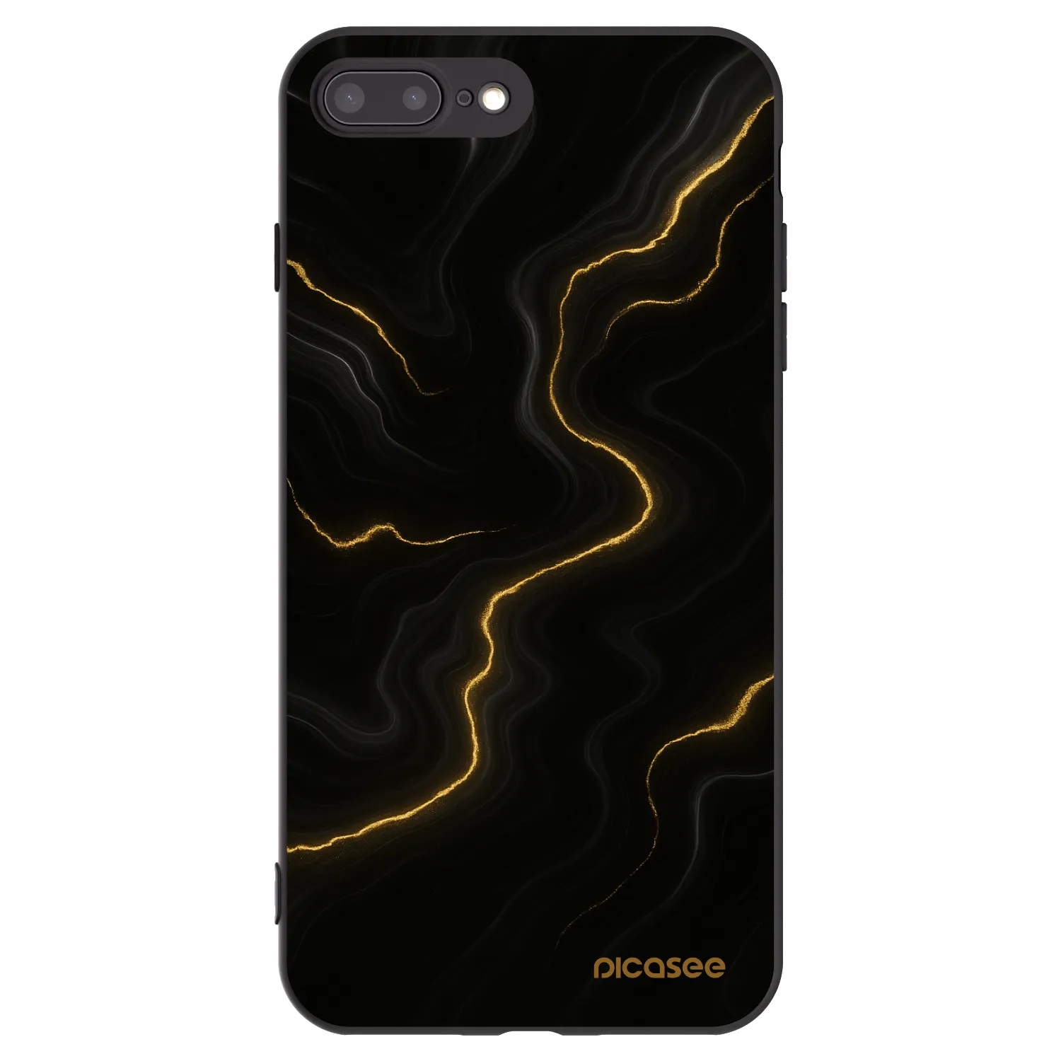 Picasee silikonowe czarne etui na Apple iPhone 7 Plus - Thunder