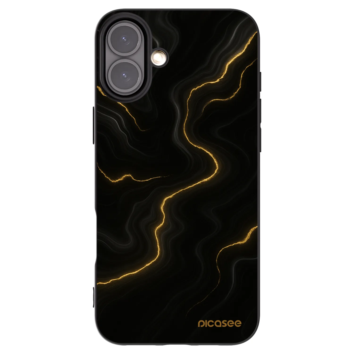 Picasee silikonowe czarne etui na Apple iPhone 16 Plus - Thunder