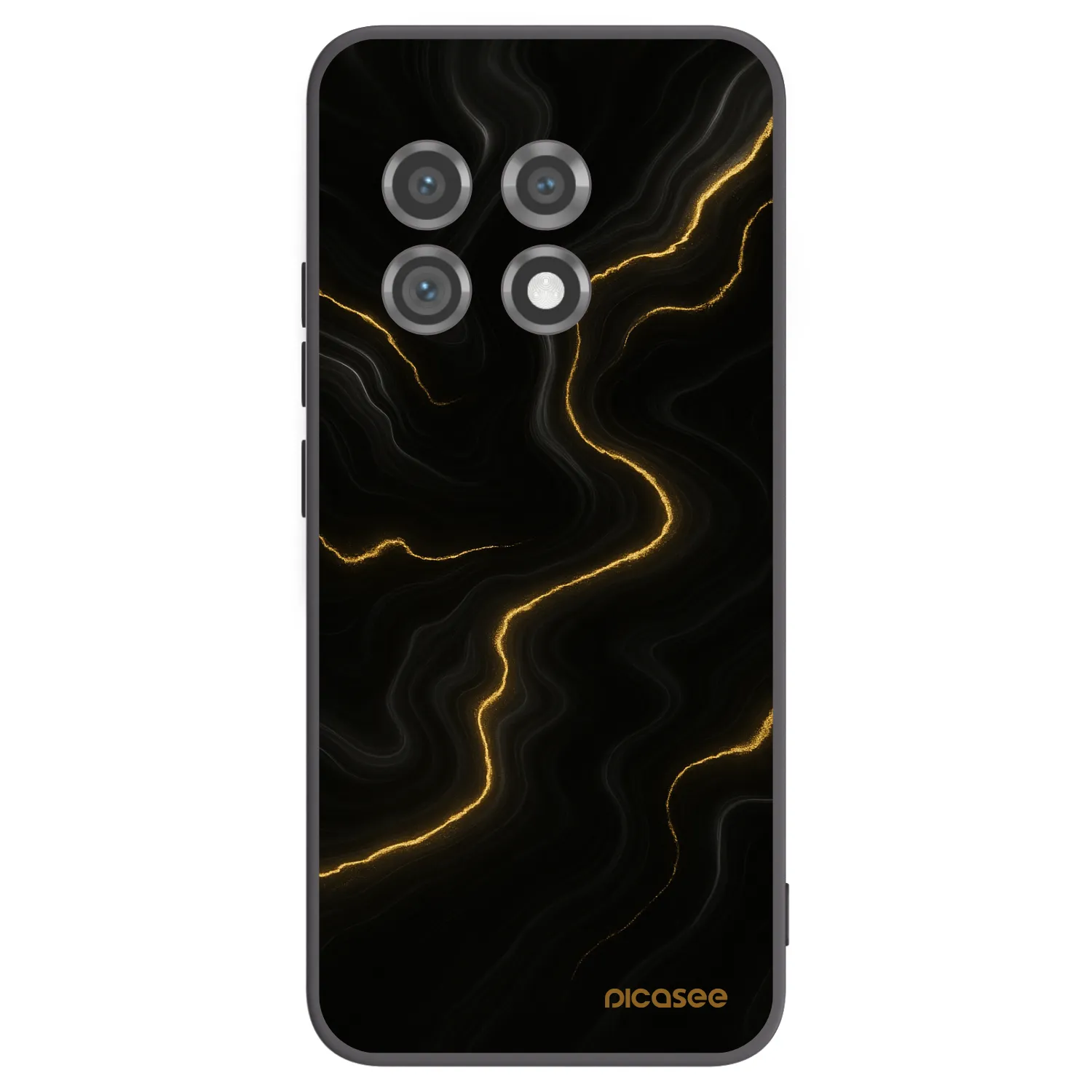 Picasee silikonowe czarne etui na OnePlus 11 5G - Thunder