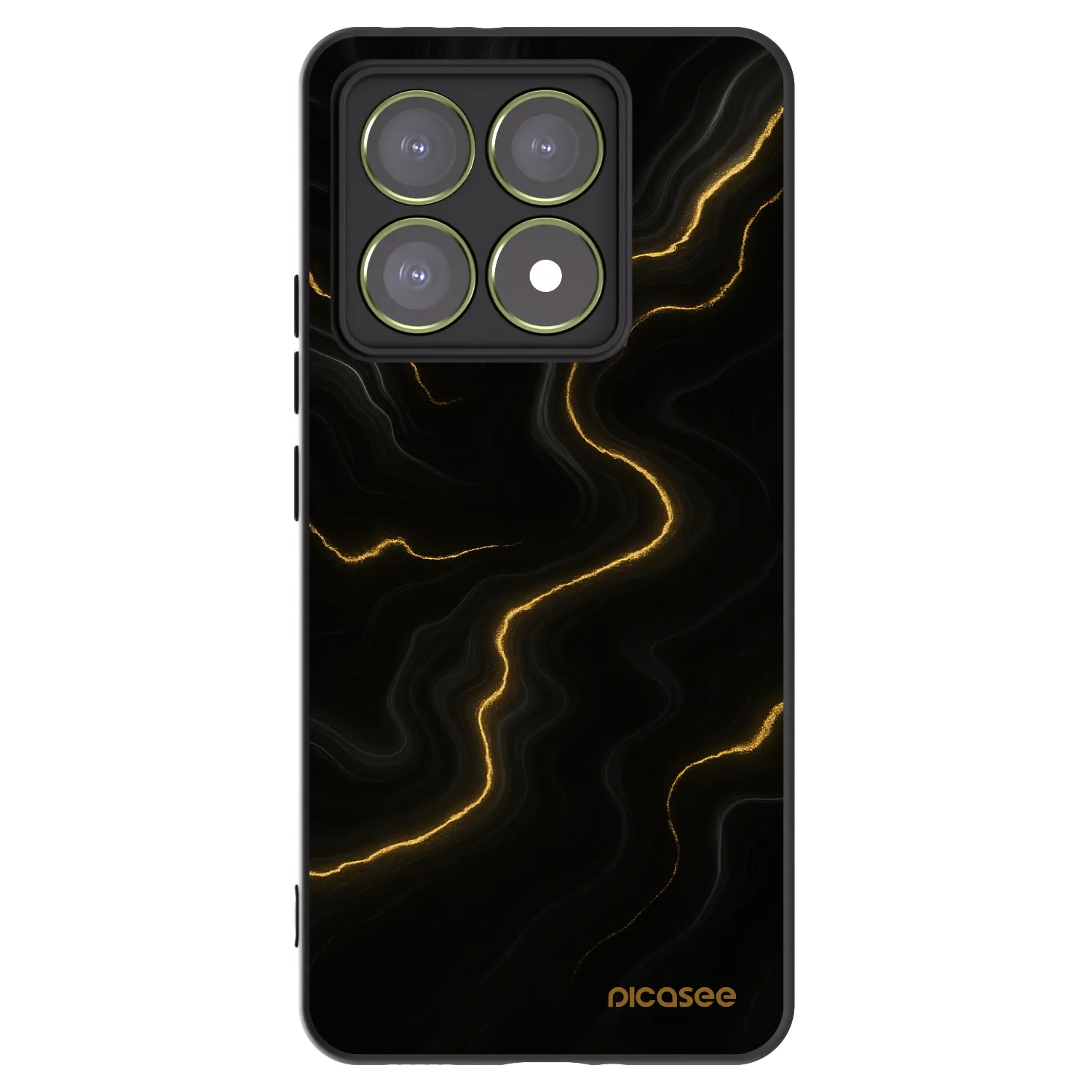 Picasee silikonowe czarne etui na Xiaomi 14T - Thunder