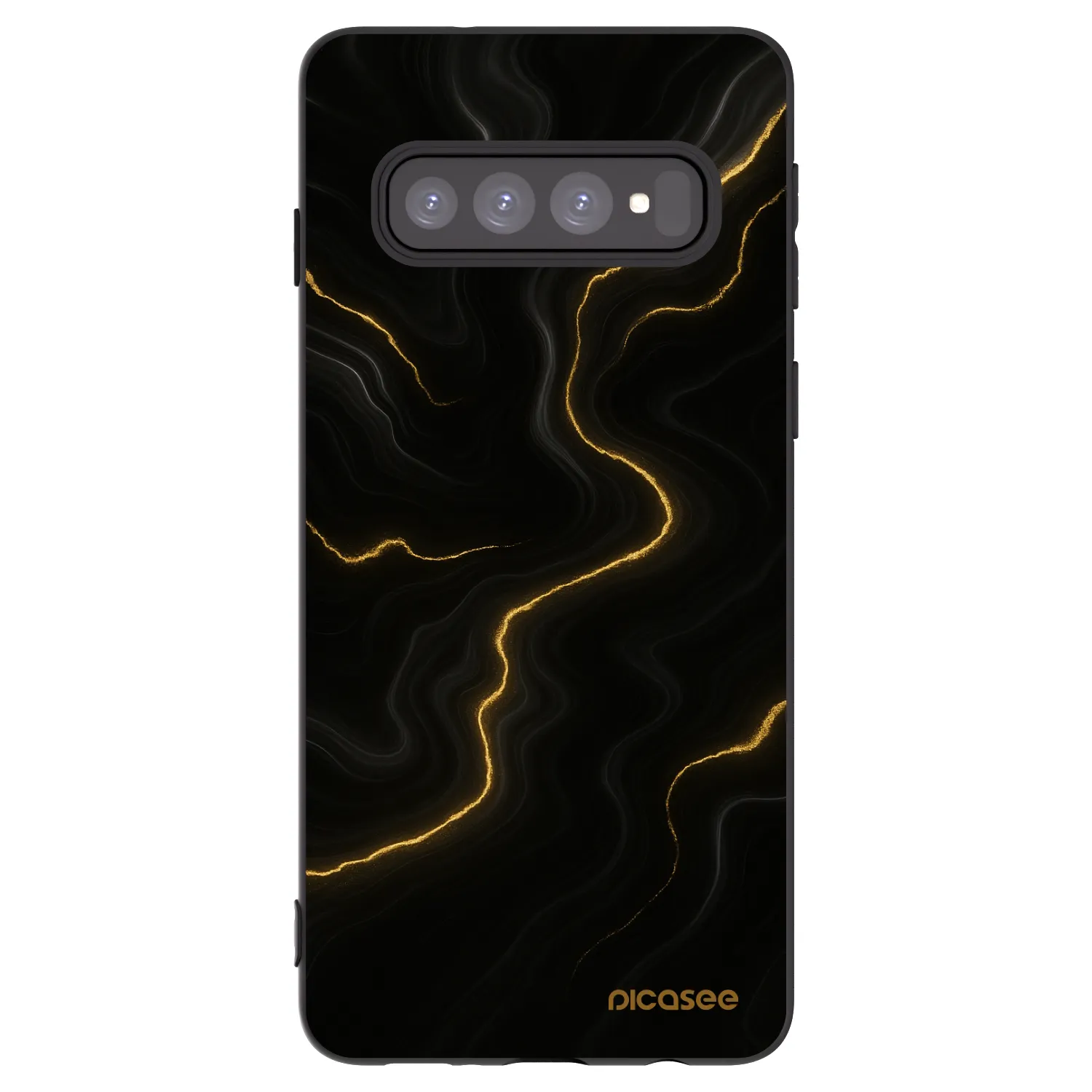 Picasee silikonowe czarne etui na Samsung Galaxy S10 G973 - Thunder