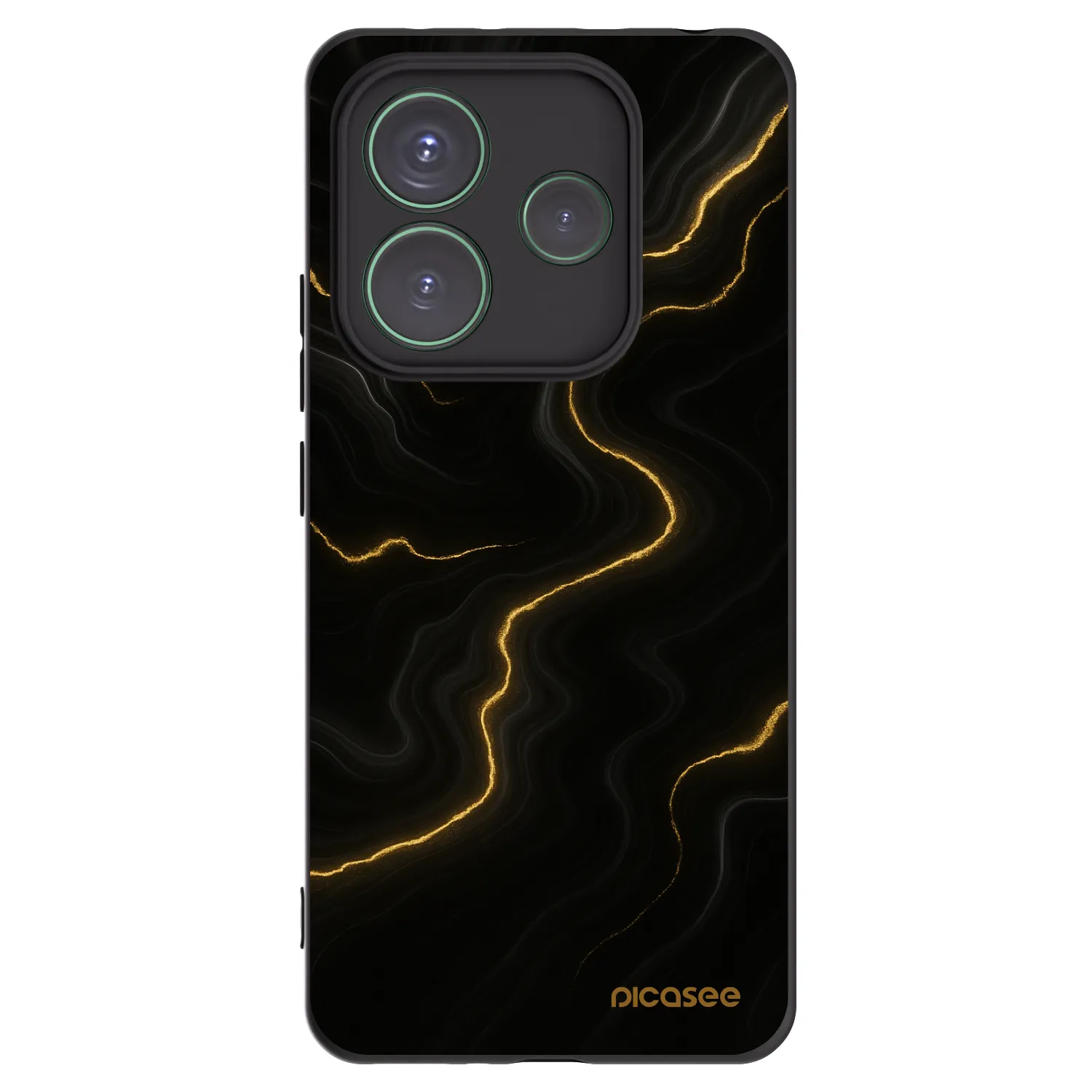 Picasee silikonowe czarne etui na Xiaomi Redmi Note 14 5G - Thunder