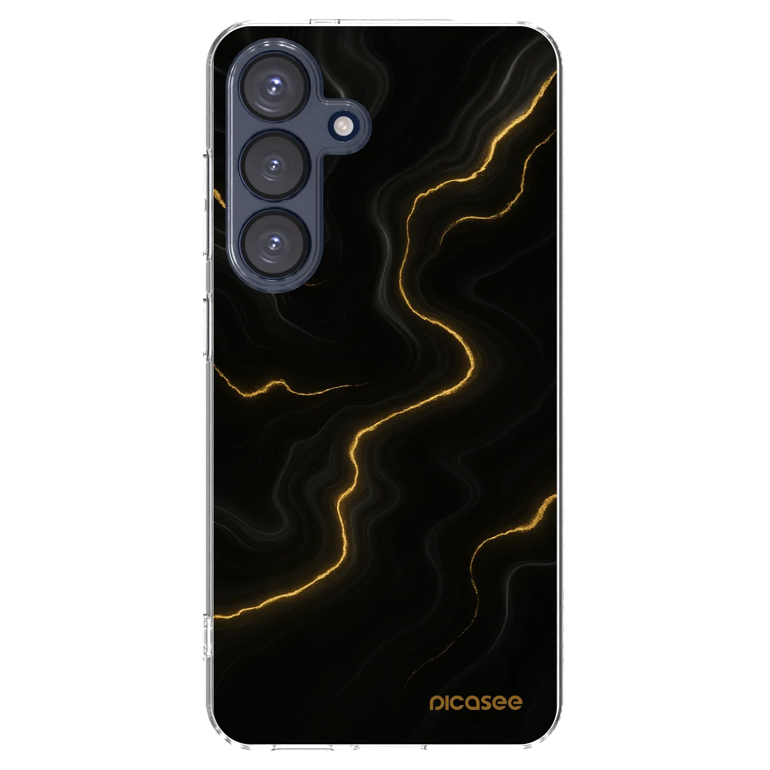 Picasee silikonowe przeźroczyste etui na Samsung Galaxy S25 5G - Thunder