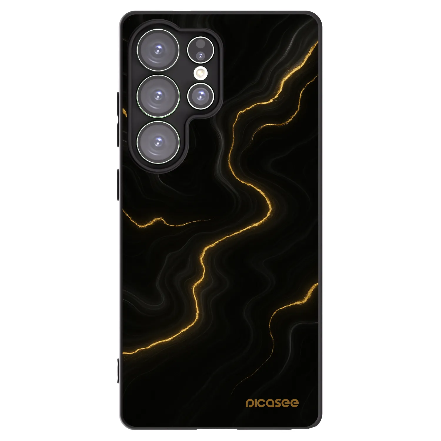 Picasee silikonowe czarne etui na Samsung Galaxy S25 Ultra 5G - Thunder