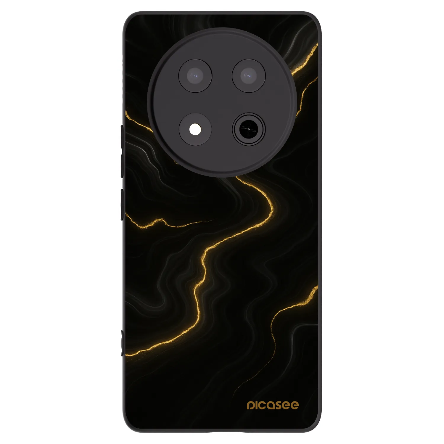 Picasee silikonowe czarne etui na Honor Magic7 Lite 5G - Thunder
