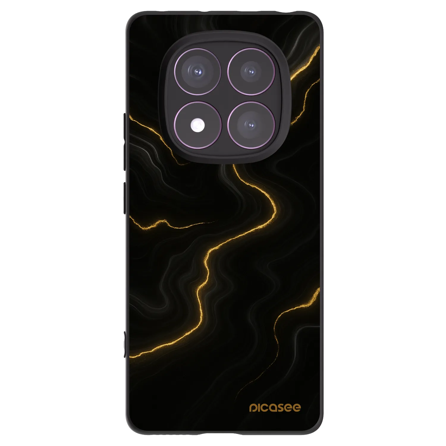 Picasee silikonowe czarne etui na Xiaomi Redmi Note 14 Pro 4G - Thunder