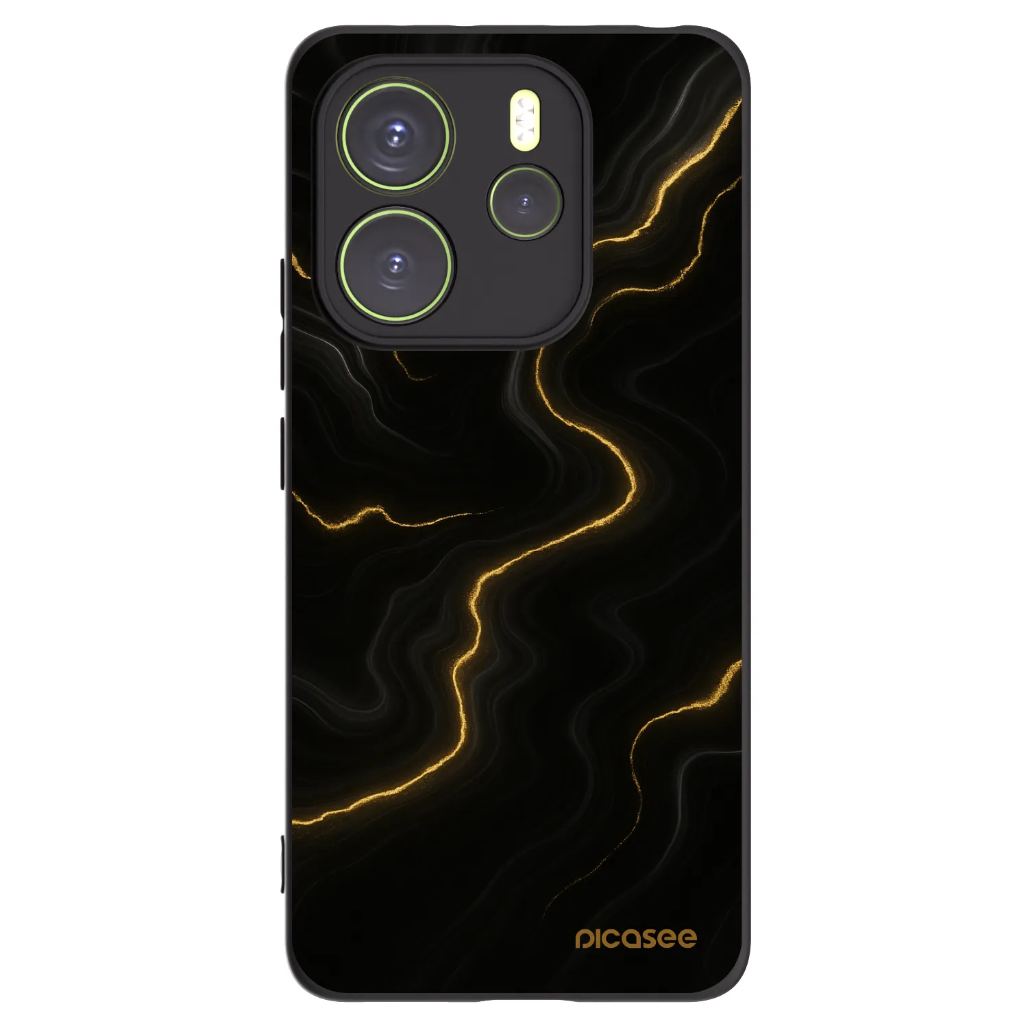 Picasee silikonowe czarne etui na Xiaomi Redmi Note 14 4G - Thunder