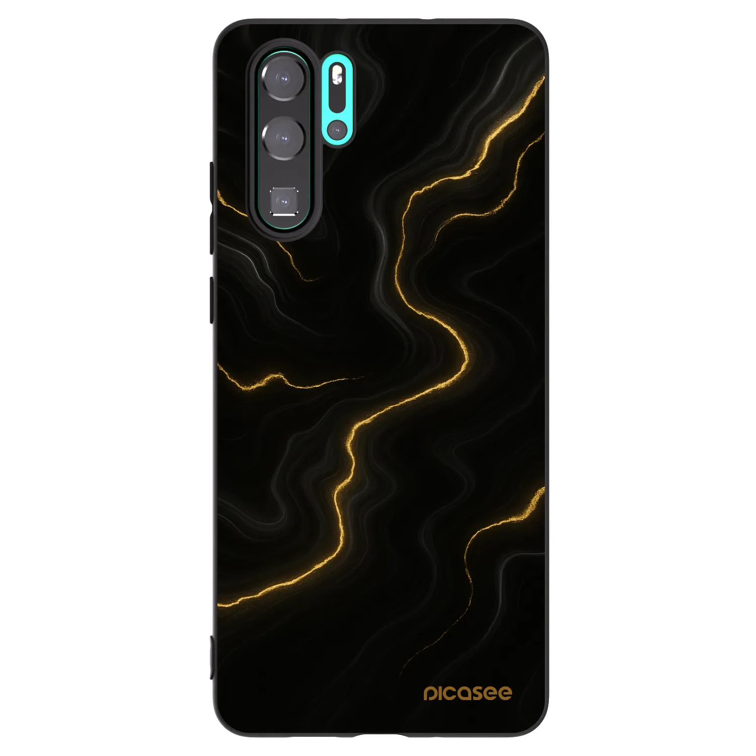 Picasee silikonowe czarne etui na Huawei P30 Pro - Thunder