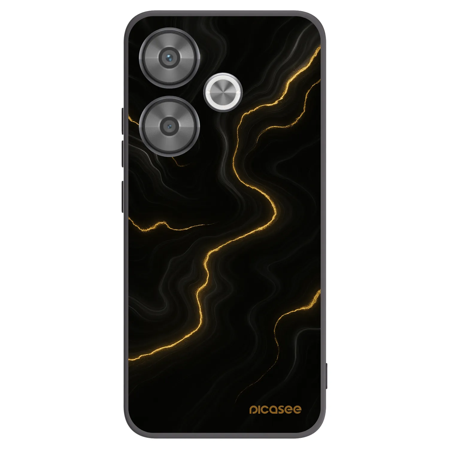 Picasee silikonowe czarne etui na Xiaomi Poco F6 - Thunder