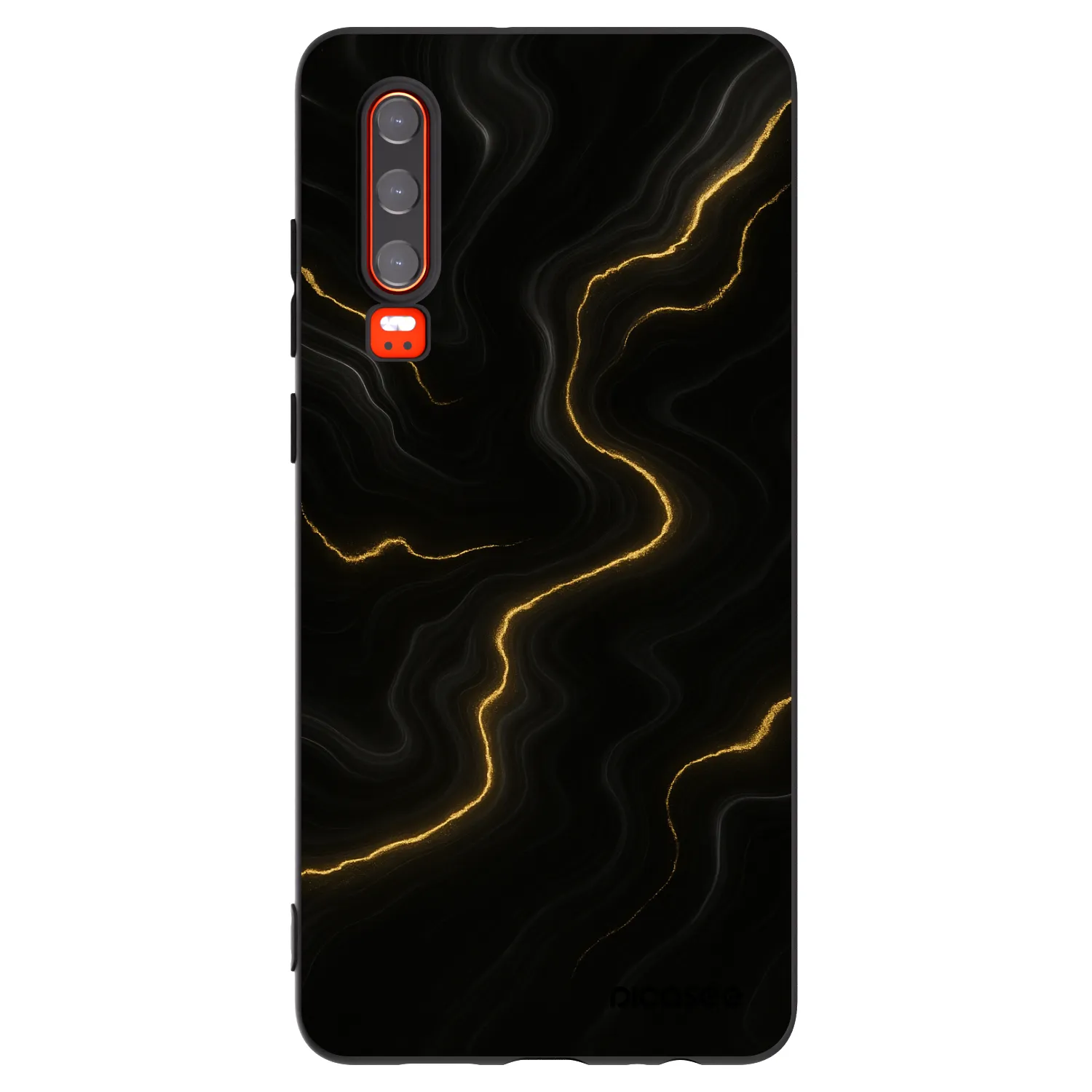 Picasee silikonowe czarne etui na Huawei P30 - Thunder