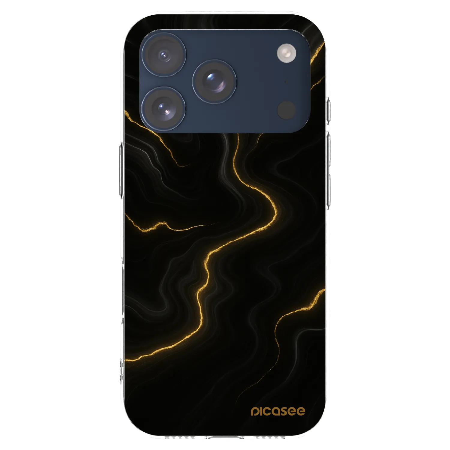 Picasee silikonowe przeźroczyste etui na Apple iPhone 17 Pro - Thunder