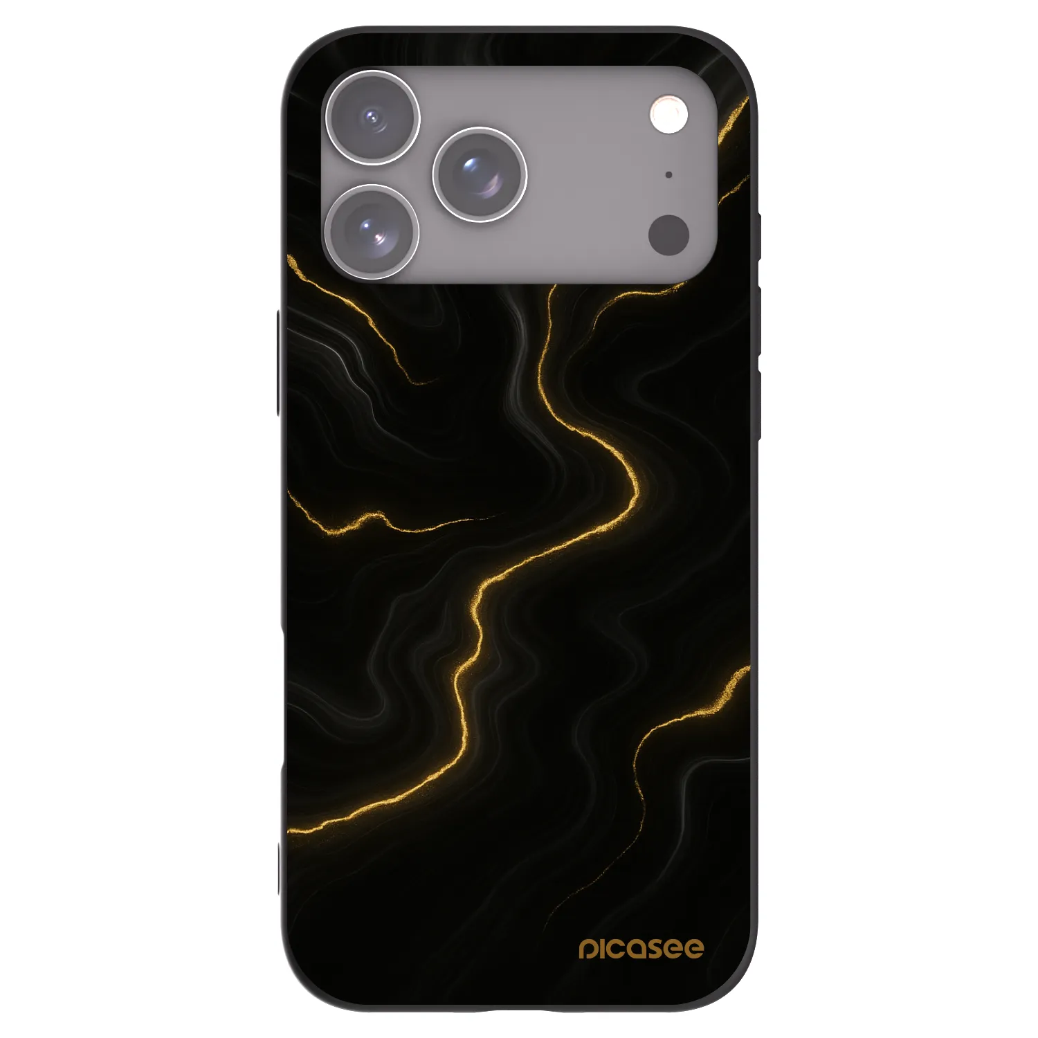 Picasee silikonowe czarne etui na Apple iPhone 17 Pro Max - Thunder