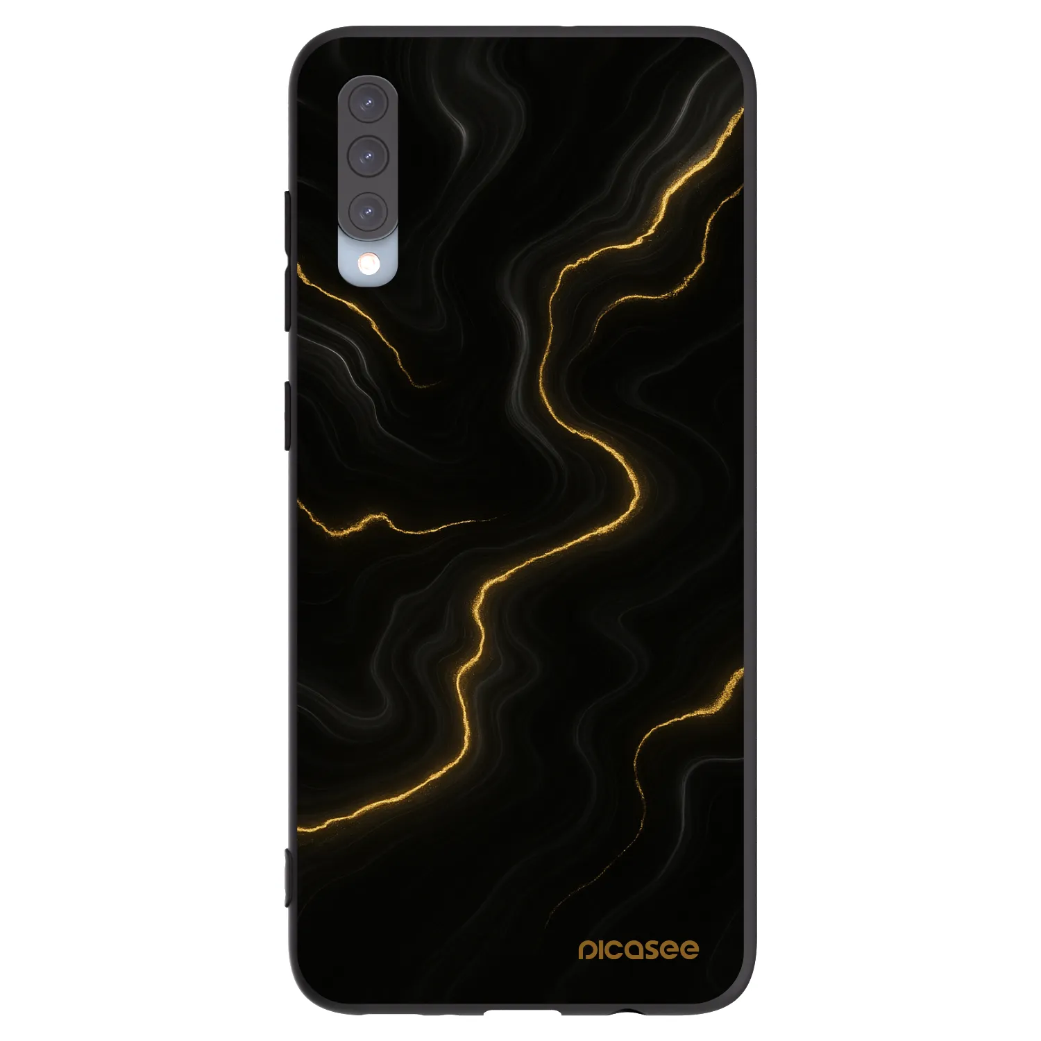 Picasee silikonowe czarne etui na Samsung Galaxy A70 A705F - Thunder
